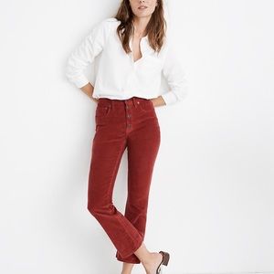 Madewell Cali Demi Boot Cropped Flare Corduroy 28